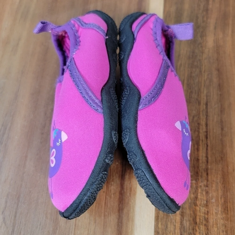 Swimways Pink Purple Bird Water Shoes Swim Shoes Neoprene Size Toddler 7/8